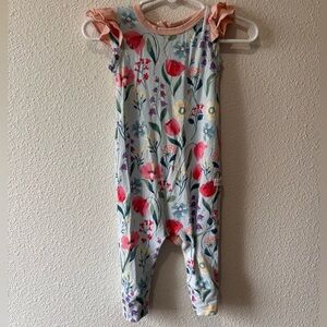 Floral Sleeveless Baby Romper